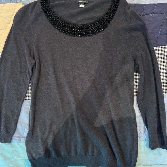 Ann Taylor Beaded Neck Sweater - Picture 2 of 3